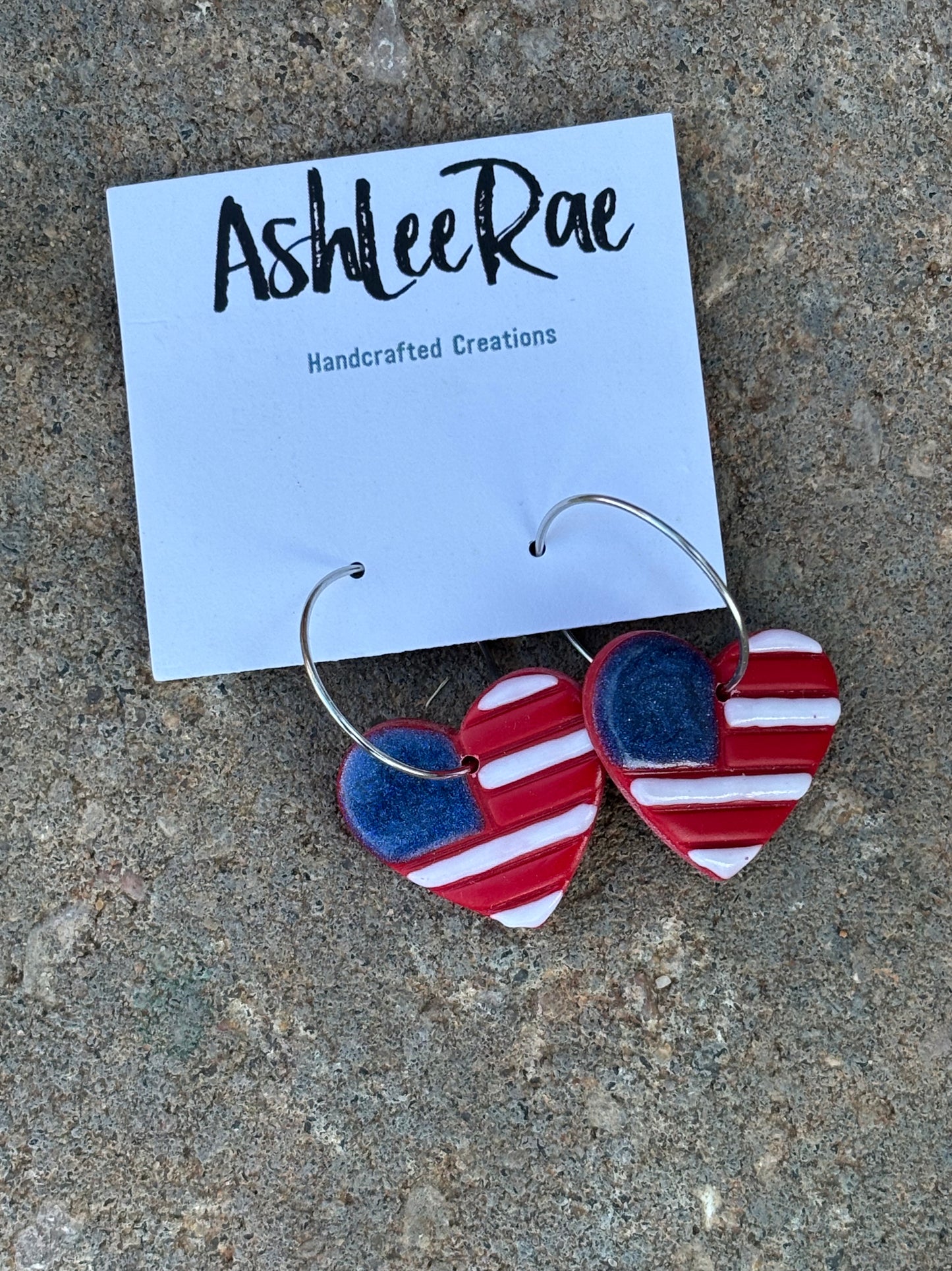 Patriotic Heart Dangles