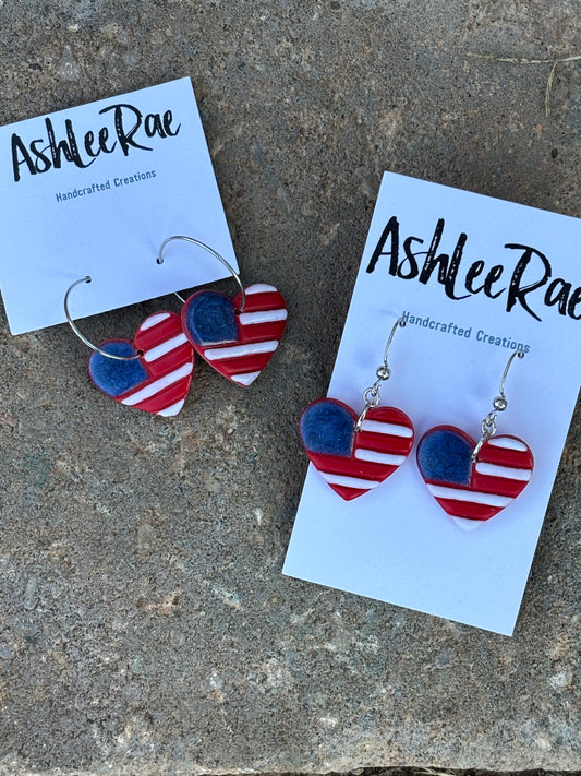 Patriotic Heart Dangles
